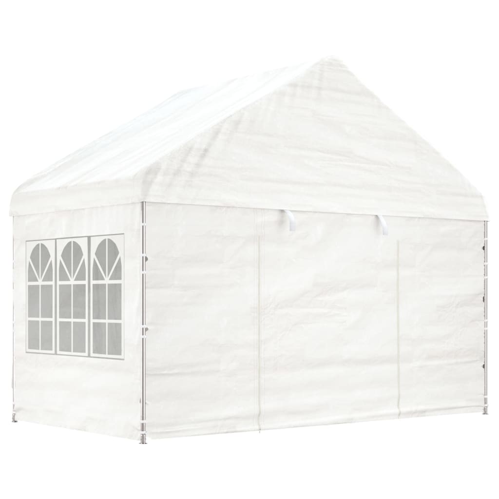 Vidaxl Gazebo med tag 13.38x4.08x3.22 m polyethylenhvide