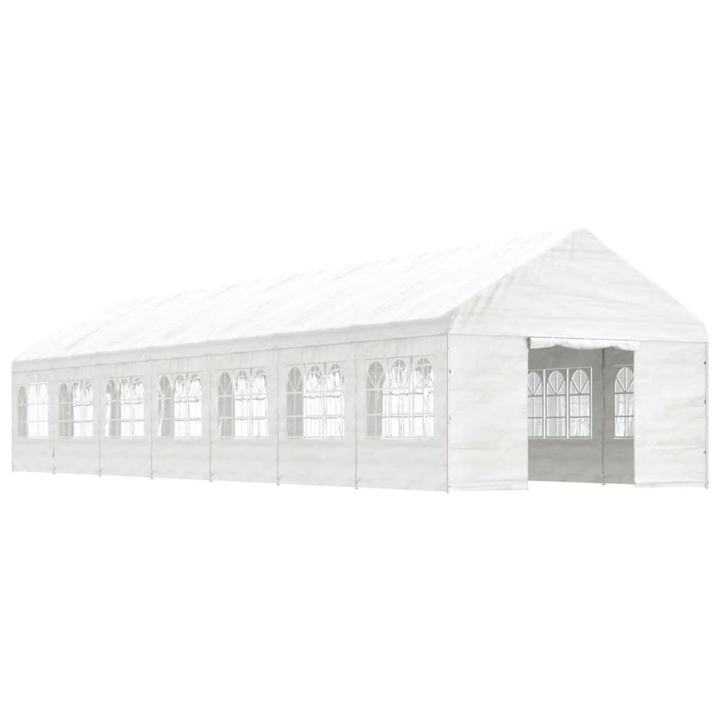 Vidaxl Gazebo med tag 15.61x4.08x3.22 m polyethylenhvide