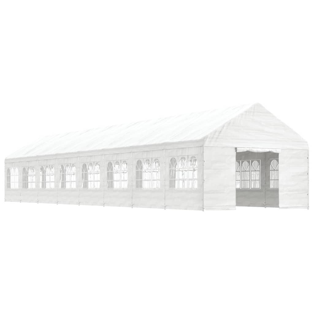 Vidaxl Gazebo med tag 17.84x4.08x3.22 m polyethylenhvide