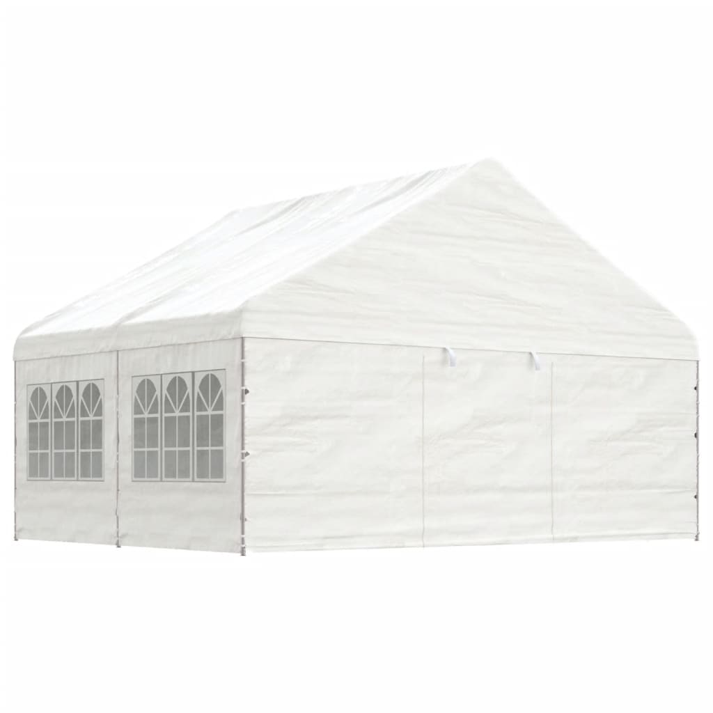 Vidaxl Gazebo med tag 4.46x5.88x3.75 m polyethylenhvide