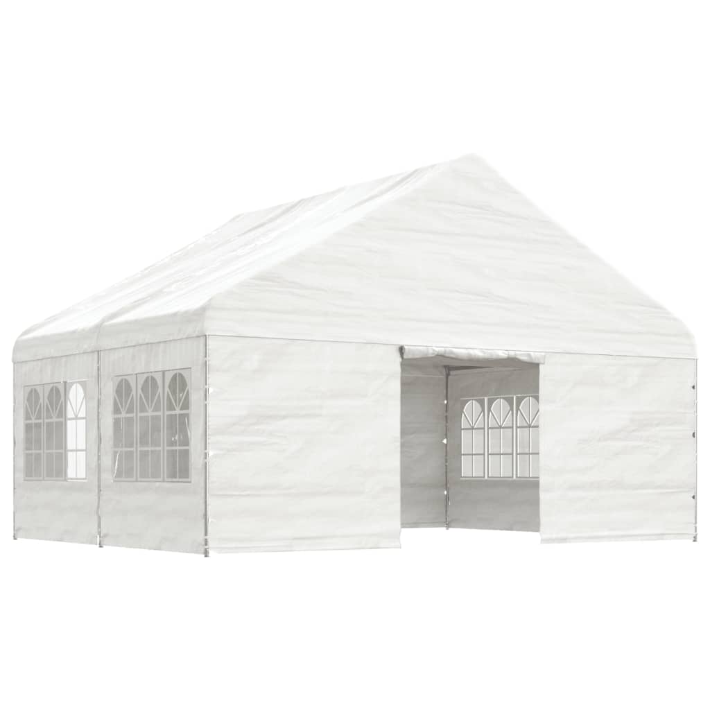 Vidaxl Gazebo med tag 4.46x5.88x3.75 m polyethylenhvide