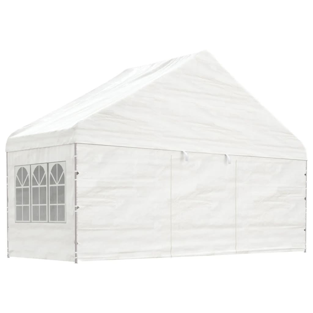 Vidaxl Gazebo med tag 4.46x5.88x3.75 m polyethylenhvide