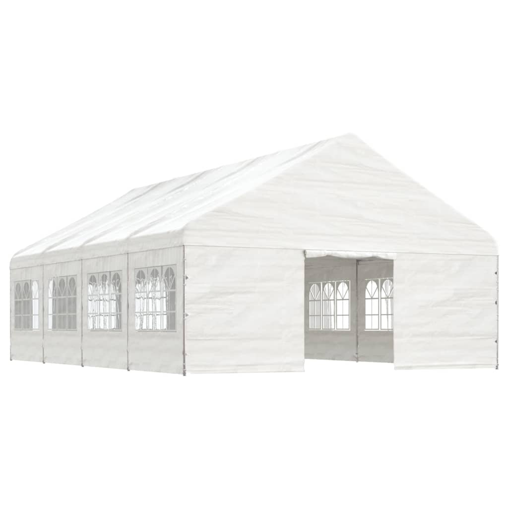 Vidaxl Gazebo med tag 8.92x5.88x3.75 m polyethylenhvide