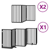 Vidaxl hondenhek inklapbaar 12 panelen 600 cm populierenhout zwart
