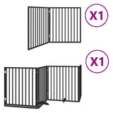 Vidaxl hondenhek inklapbaar 6 panelen 480 cm populierenhout zwart