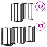 Vidaxl hondenhek inklapbaar 12 panelen 600 cm populierenhout zwart