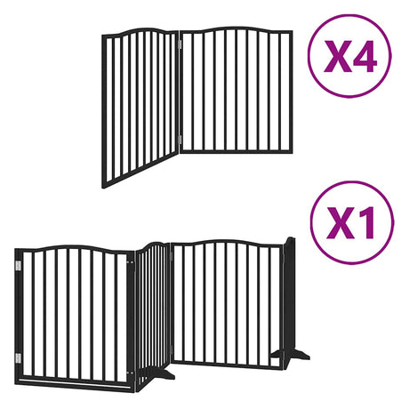 Vidaxl hondenhek inklapbaar 12 panelen 960 cm populierenhout zwart
