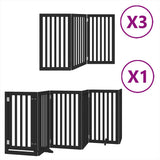 Vidaxl hondenhek inklapbaar 15 panelen 750 cm populierenhout zwart