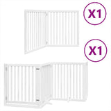 Vidaxl hondenhek inklapbaar met deur 6 panelen 480 cm populierhout wit