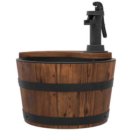 Vidaxxl vand springvand med pumpe 28x28x34,5 cm fast fyrretræ