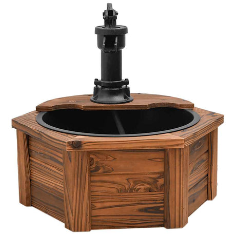 Vidaxxl vand springvand med pumpe 57x57x53 cm fast fyrretræ