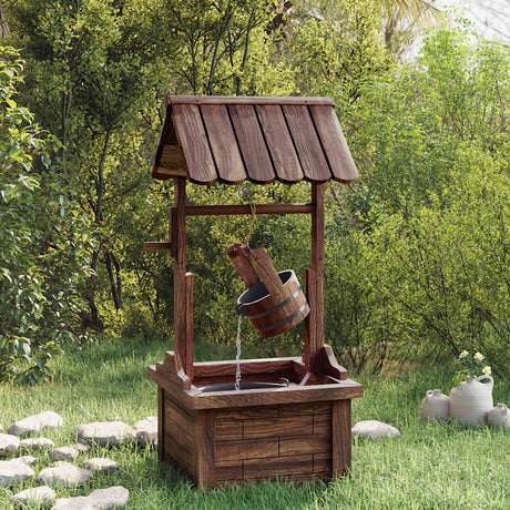 Vidaxl Wishing Fountain med pumpe 57x50x112 cm Solid fyrretræ