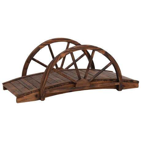 Vidaxl Garden Bridge med halvhjul 99x50x38 cm Solid fyrretræ
