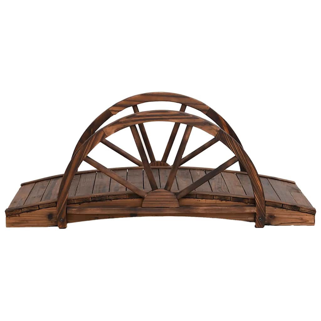 Vidaxl Garden Bridge med halvhjul 99x50x38 cm Solid fyrretræ