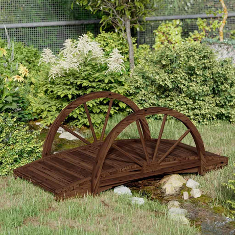 Vidaxl Garden Bridge med halvhjul 99x50x38 cm Solid fyrretræ