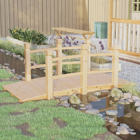 Vidaxx Garden Bridge med gelænder 150x67x56 cm fast fyrretræ