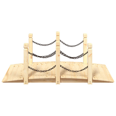 Vidaxl Garden Bridge med kædeskinner 150x67x56 cm fast fyrretræ
