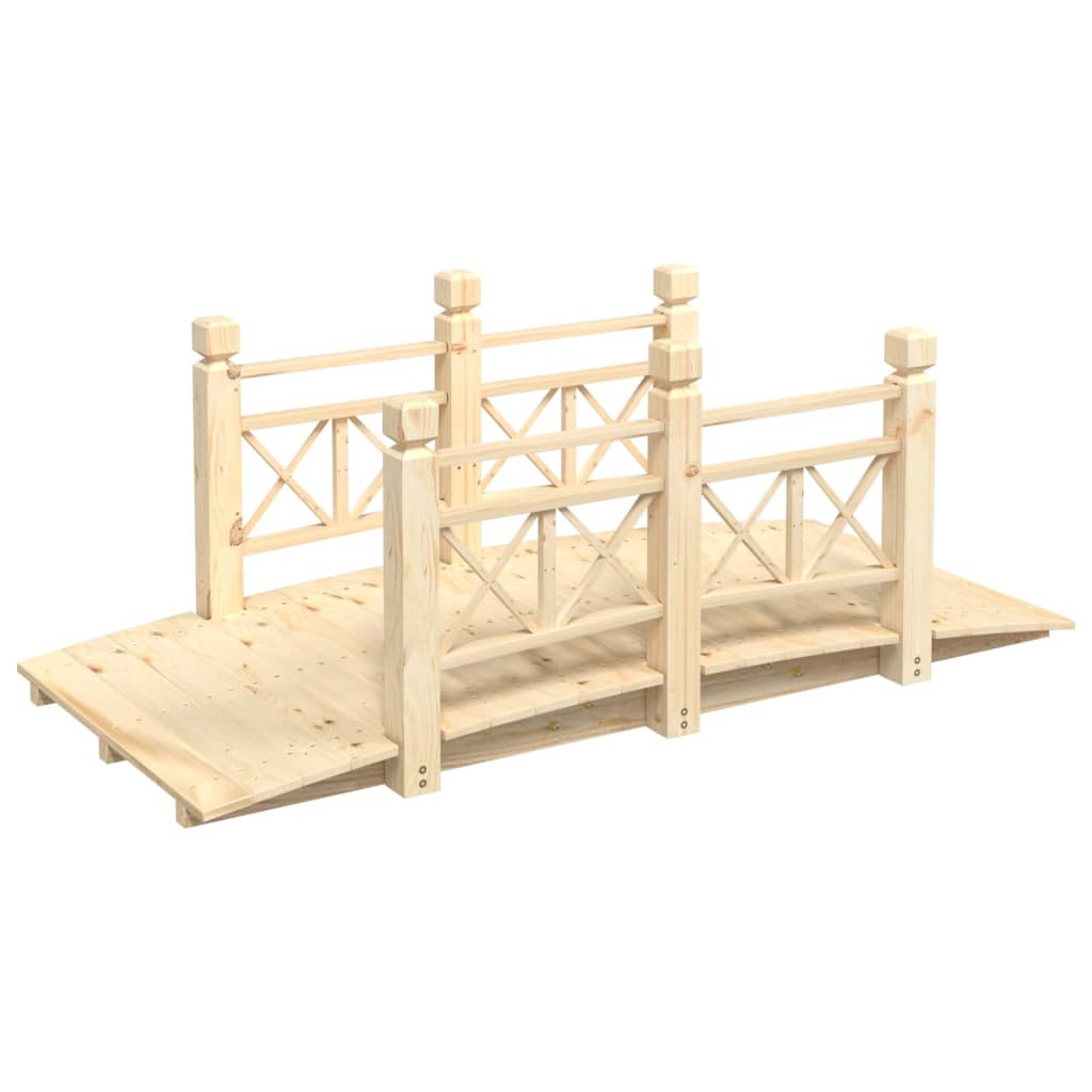 Vidaxx Garden Bridge med gelænder 150x67x56 cm fast fyrretræ