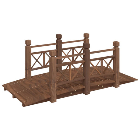 Vidaxx Garden Bridge med gelænder 150x67x56 cm fast fyrretræ