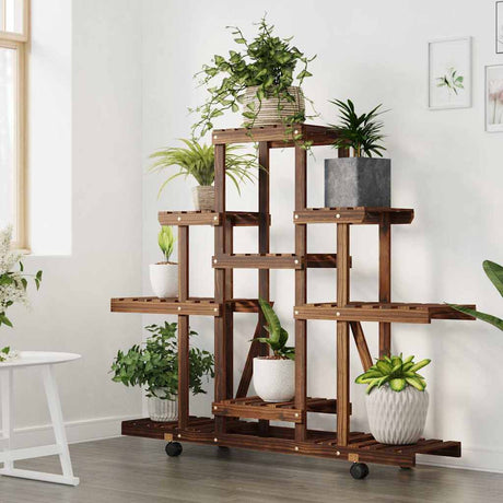 Vidaxx Plant Stand med hjul 110x25x101 cm Solid fyrretræ