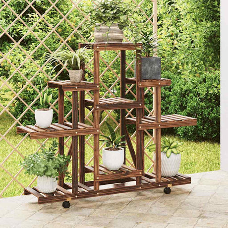 Vidaxx Plant Stand med hjul 110x25x101 cm Solid fyrretræ
