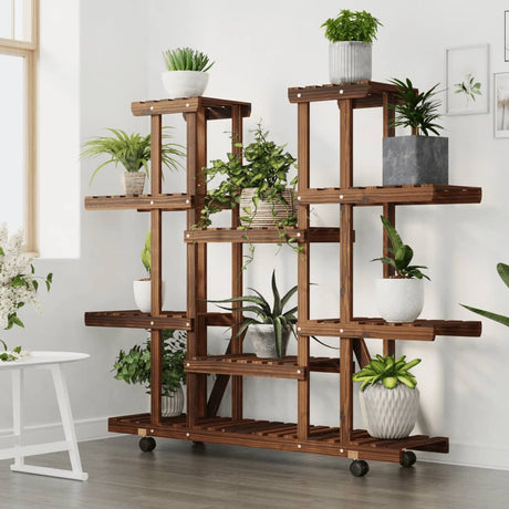 Vidaxx Plant Stand med hjul 110x25x115 cm fast fyrretræ