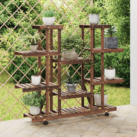 Vidaxx Plant Stand med hjul 110x25x115 cm fast fyrretræ