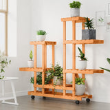 Vidaxx Plant Stand med hjul 95x25x101 cm Solid fyrretræ