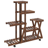 Vidaxx Plant Stand med hjul 95x25x101 cm Solid fyrretræ