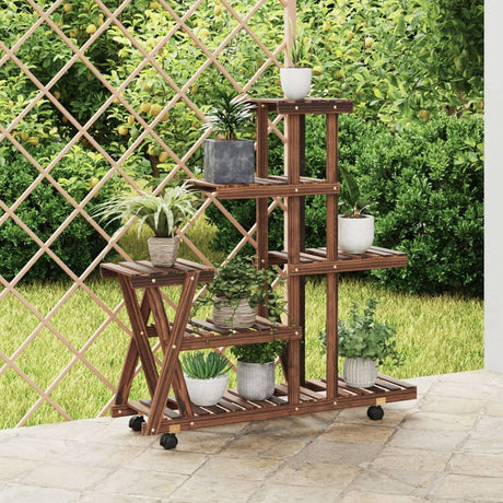 Vidaxx Plant Stand med hjul 95x25x101 cm Solid fyrretræ