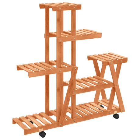 Vidaxx Plant Stand med hjul 95x25x101 cm Solid fyrretræ