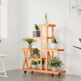 Vidaxx Plant Stand med hjul 95x25x101 cm Solid fyrretræ