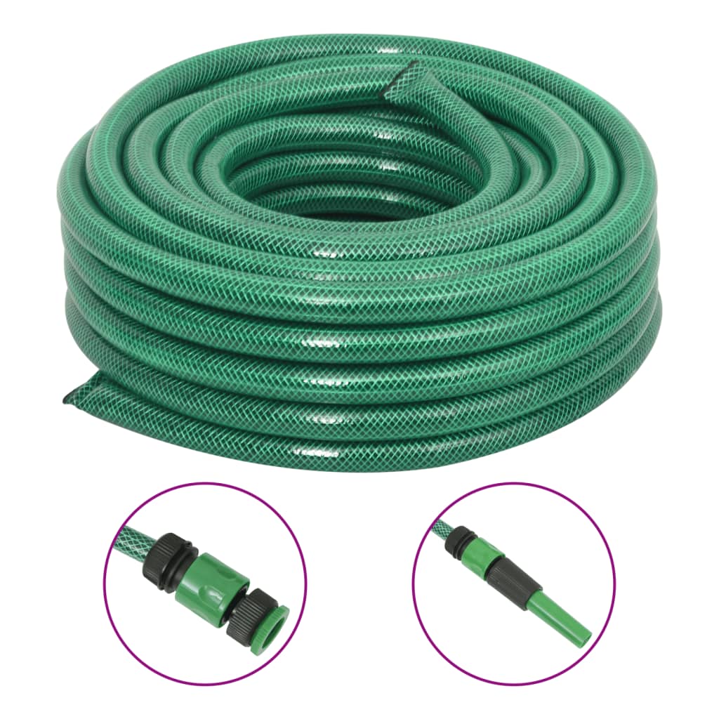 Vidaxl Garden Slang med kobling indstillet 0,75 '' 10 M PVC Green