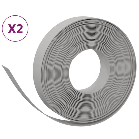 Vidaxl havekanter 2 stk 10 m 10 cm polyethylen grå
