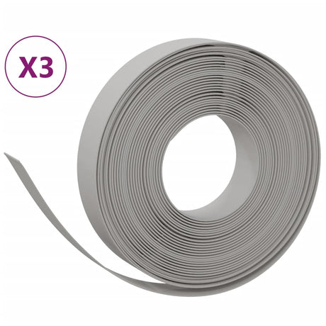 Vidaxl havekanter 3 stk 10 m 10 cm polyethylen grå