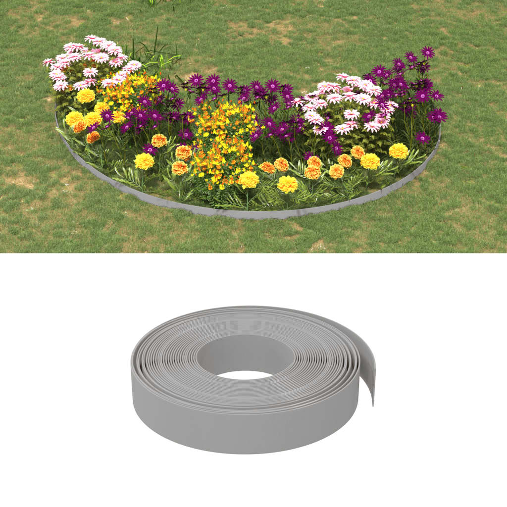 Vidaxl havekanter 4 stk 10 m 10 cm polyethylen grå