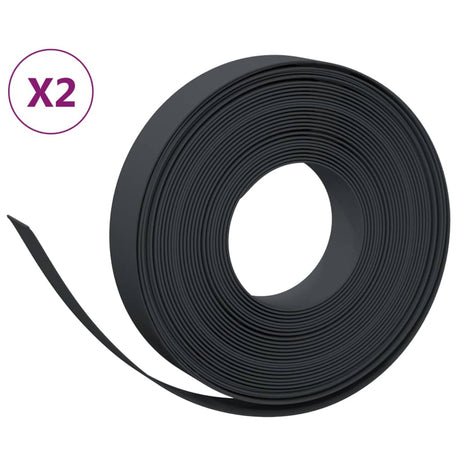 Vidaxl havekanter 2 stk 10 m 10 cm polyethylen sort