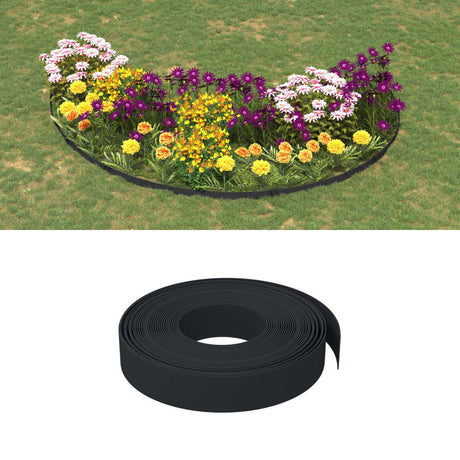 Vidaxl havekanter 3 stk 10 m 10 cm polyethylen sort