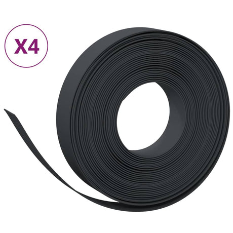 Vidaxl havekanter 4 stk 10 m 10 cm polyethylen sort