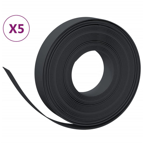 Vidaxl havekanter 5 stk 10 m 10 cm polyethylen sort