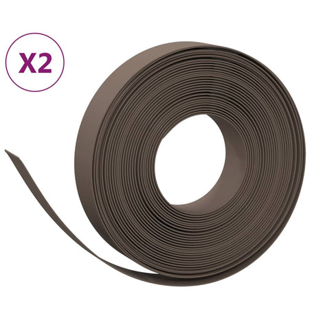 Vidaxl havekanter 2 stk 10 m 10 cm polyethylenbrun