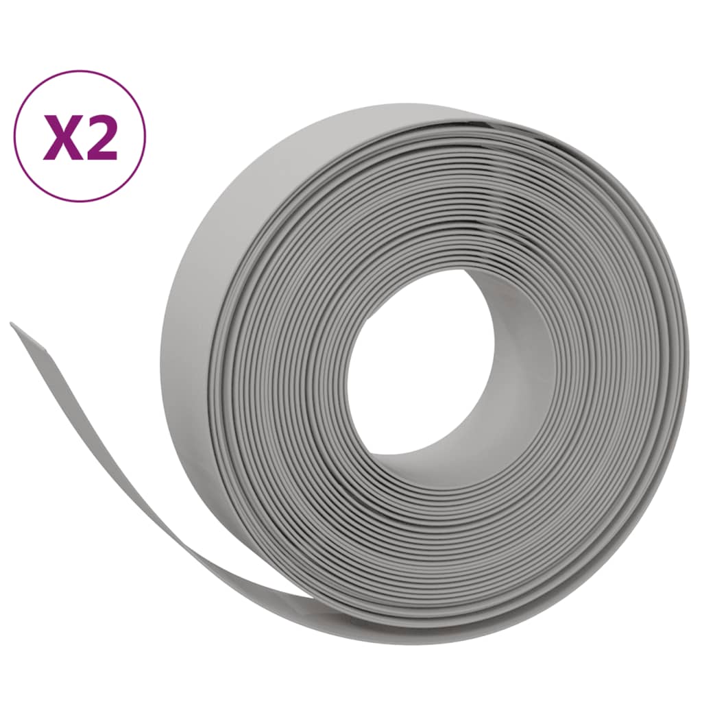 Vidaxl havekanter 2 stk 10 m 15 cm polyethylen grå