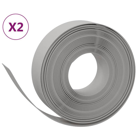 Vidaxl havekanter 2 stk 10 m 15 cm polyethylen grå