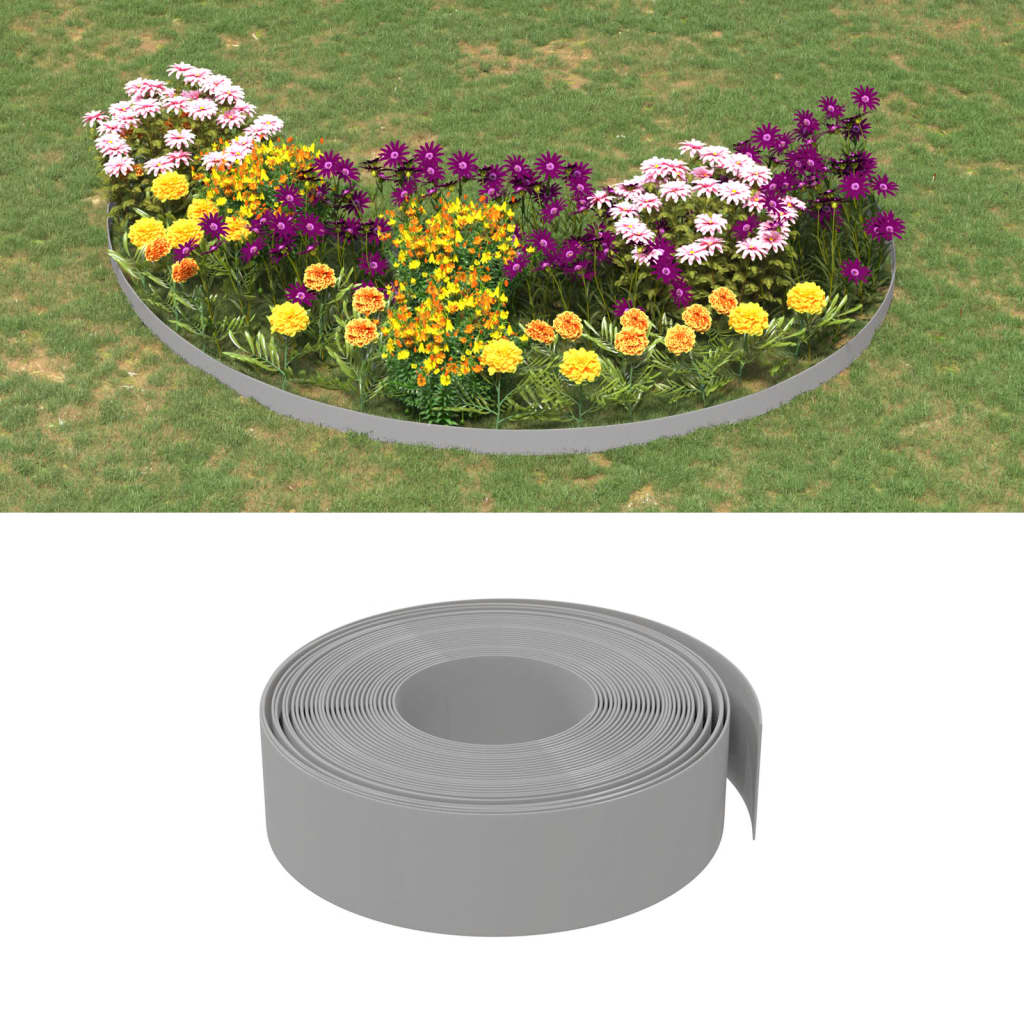 Vidaxl havekanter 2 stk 10 m 15 cm polyethylen grå