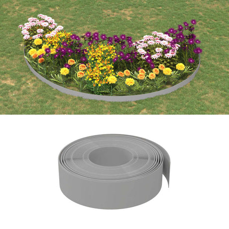 Vidaxl havekanter 2 stk 10 m 15 cm polyethylen grå