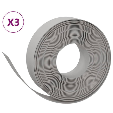 Vidaxl havekanter 3 stk 10 m 15 cm polyethylen grå
