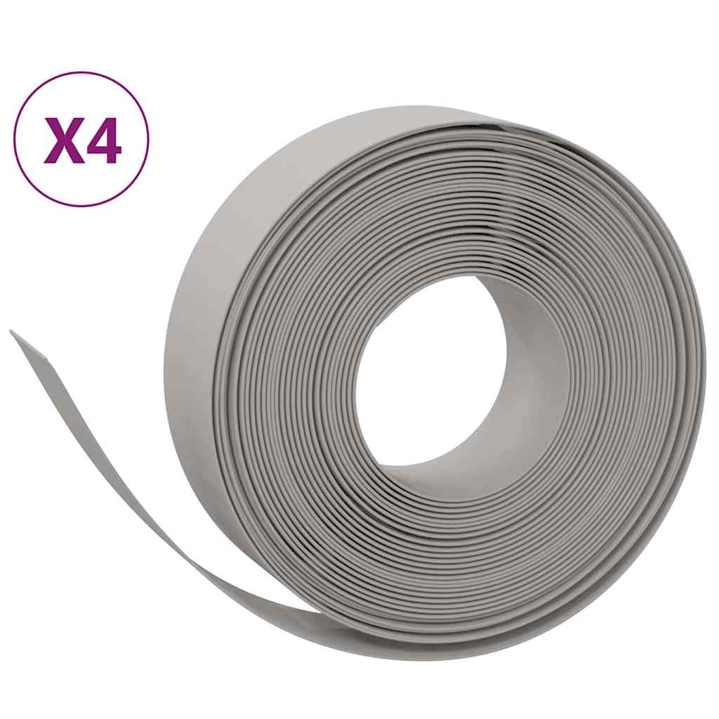 Vidaxl havekanter 4 stk 10 m 15 cm polyethylen grå