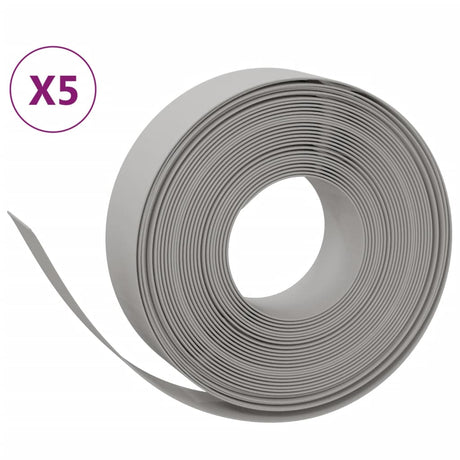 Vidaxl havekanter 5 stk 10 m 15 cm polyethylen grå