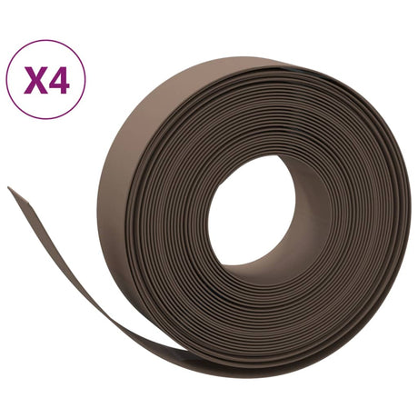 Vidaxl havekanter 4 stk 10 m 15 cm polyethylenbrun