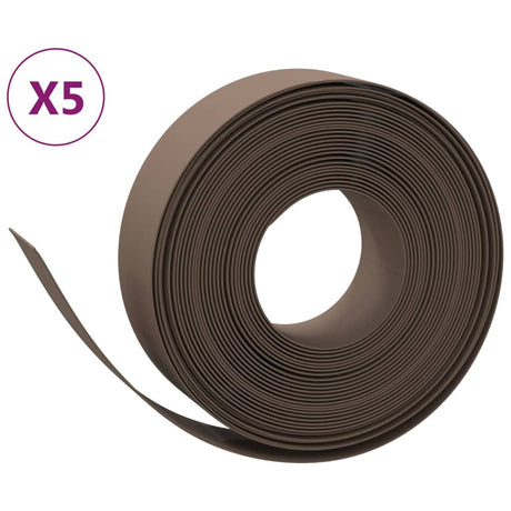 Vidaxl havekanter 5 stk 10 m 15 cm polyethylenbrun